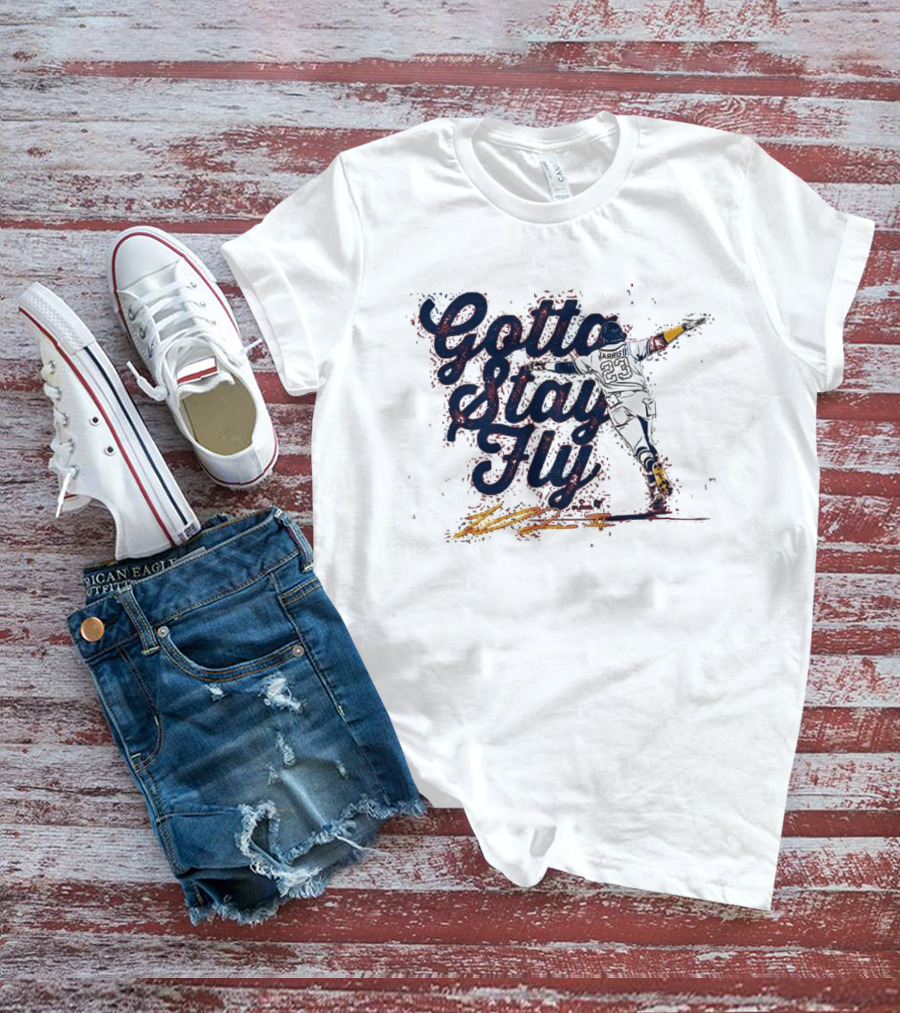 Gotta Stay Fly Michael Harris II Baseball Sliding Action T-Shirt