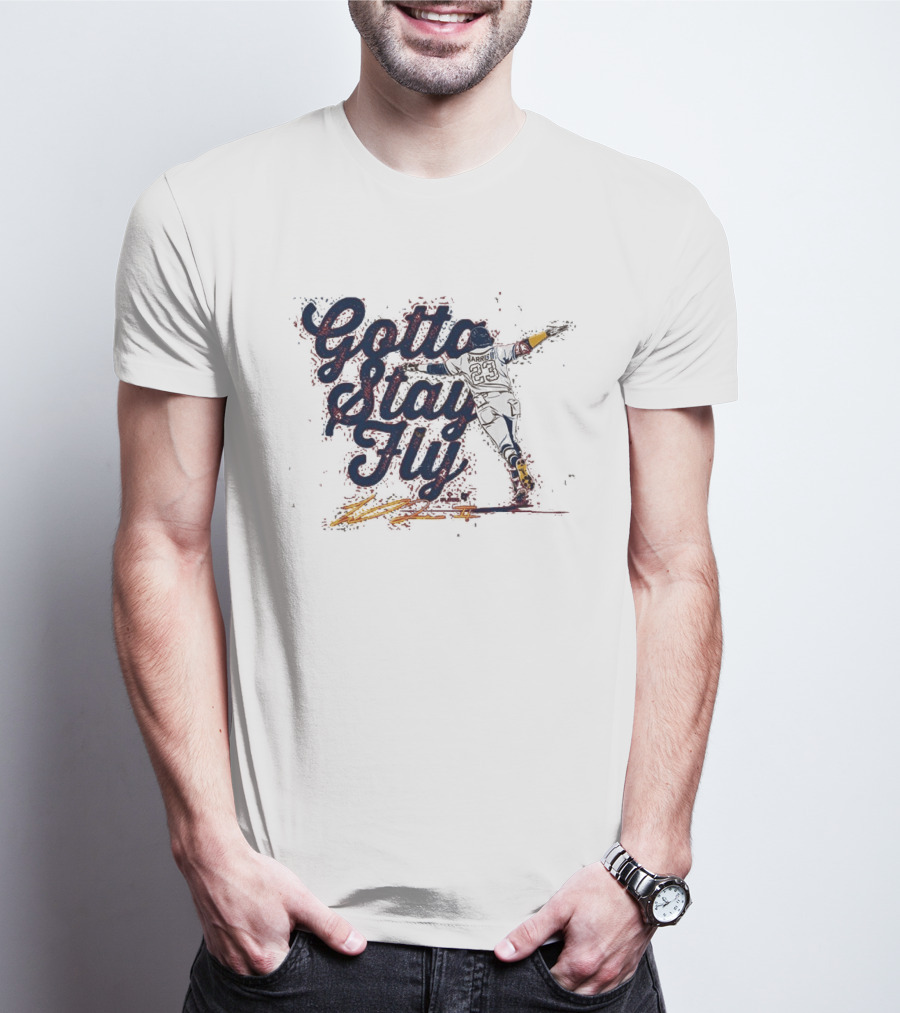 Gotta Stay Fly Michael Harris II Baseball Sliding Action T-Shirt