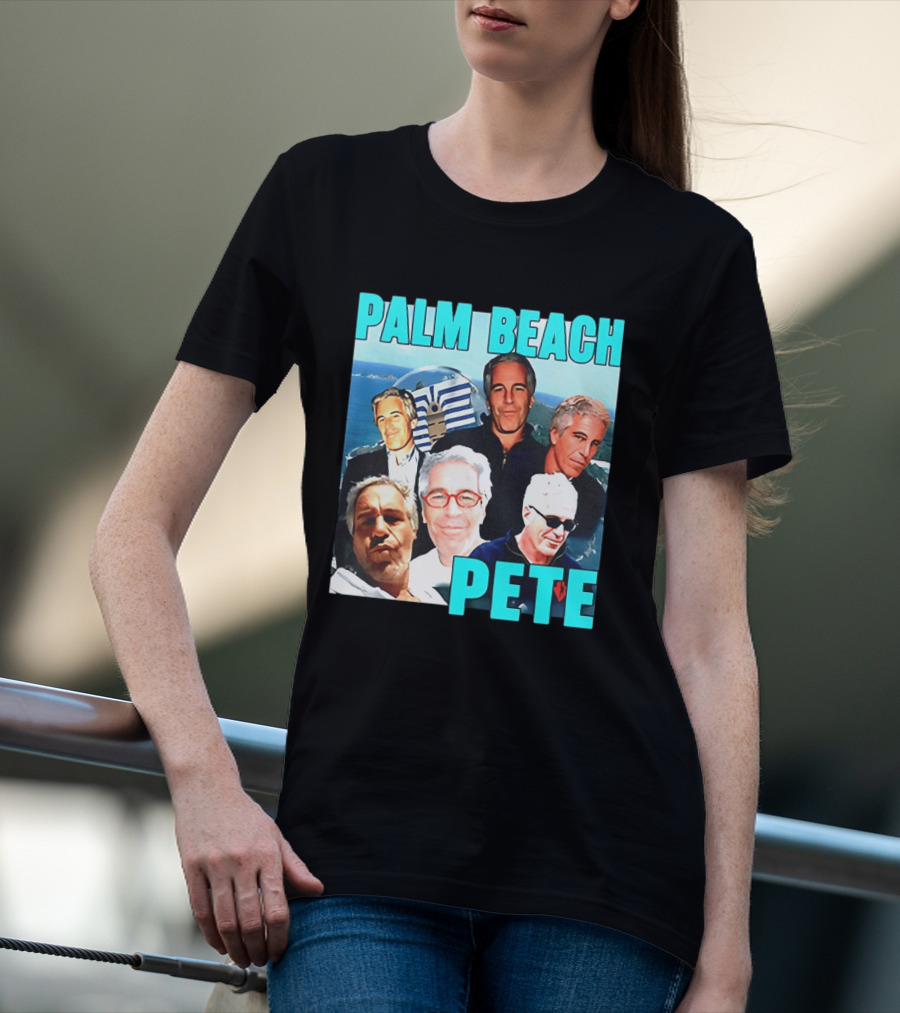 Palm Beach Pete Meme Jeffrey Epstein Faces Collage T-Shirt