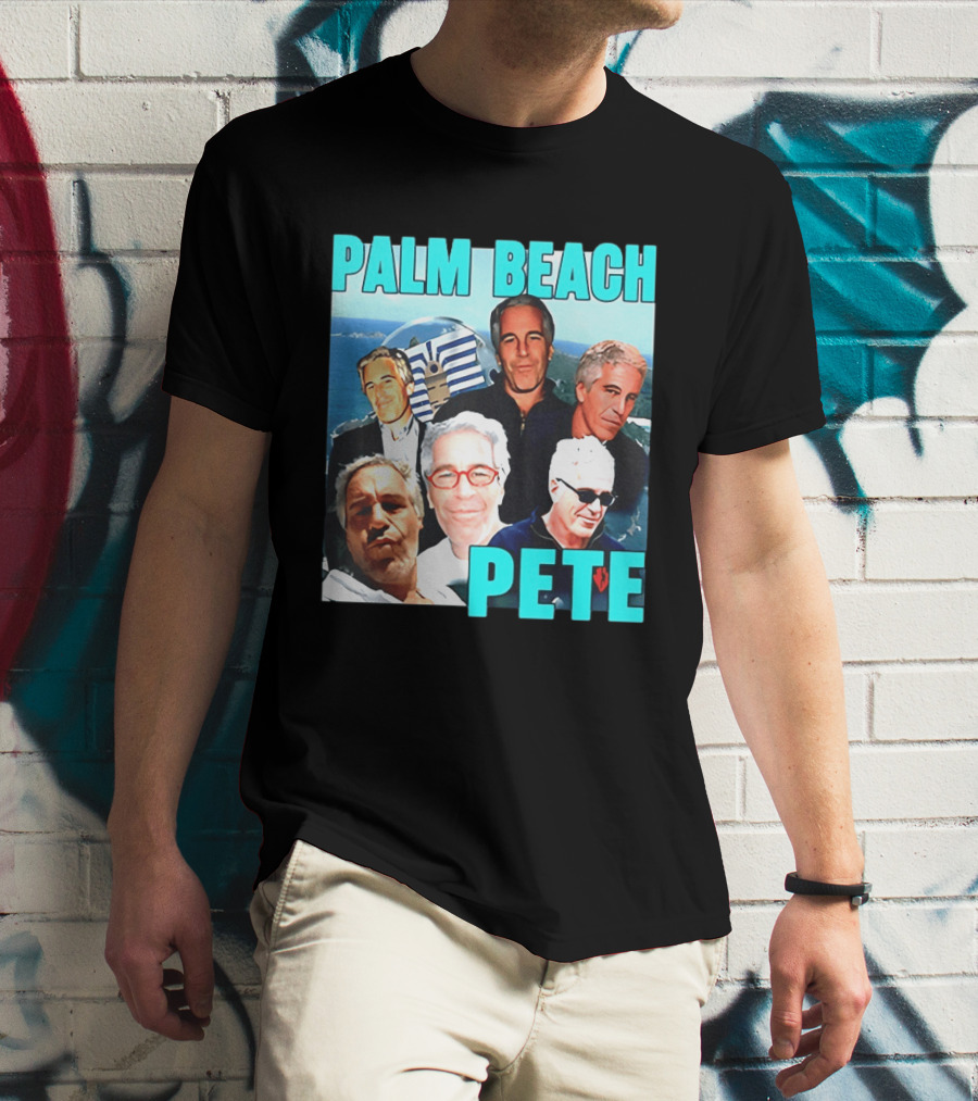 Palm Beach Pete Meme Jeffrey Epstein Faces Collage T-Shirt