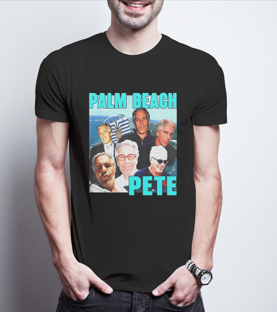 Palm Beach Pete Meme Jeffrey Epstein Faces Collage T-Shirt