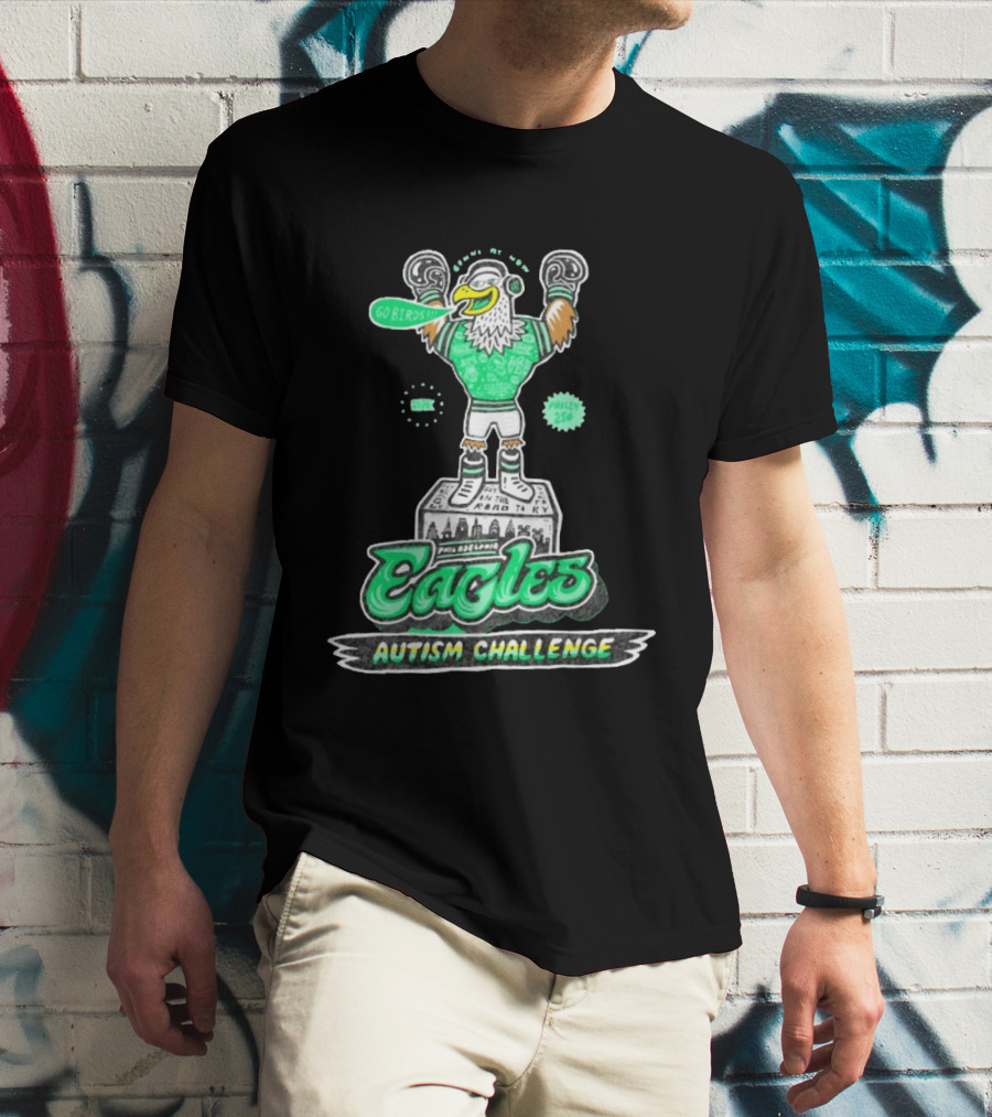 Philadelphia Eagles Autism Challenge Go Birds Boxing Philly 250 T-Shirt