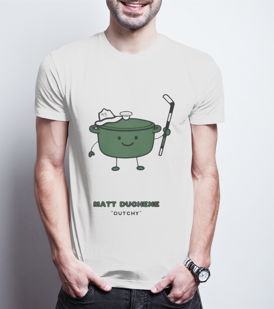 Matt Duchene Dutchy Hockey Pot Character With Cap And Stick T-Shirt