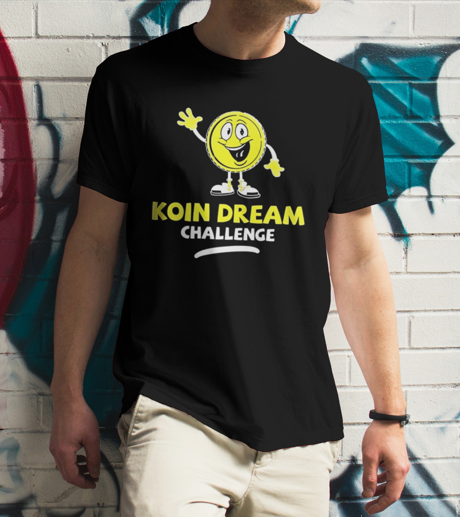 Koin Dream Challenge Smiling Coin Character With Sneakers T-Shirt