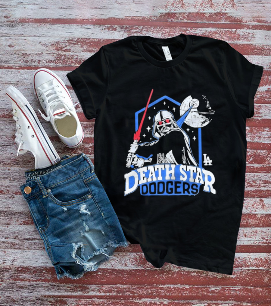 Death Star Dodgers LA Dark Side Star Wars Vader Mashup T-Shirt
