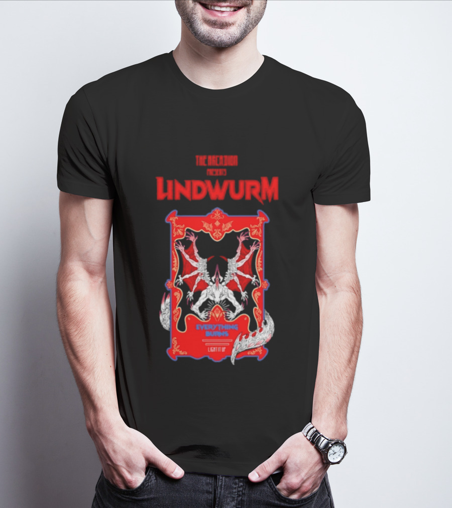 Lindwurm Everything Burns Light It Up Red Dragon Fantasy The Arcadion T-Shirt