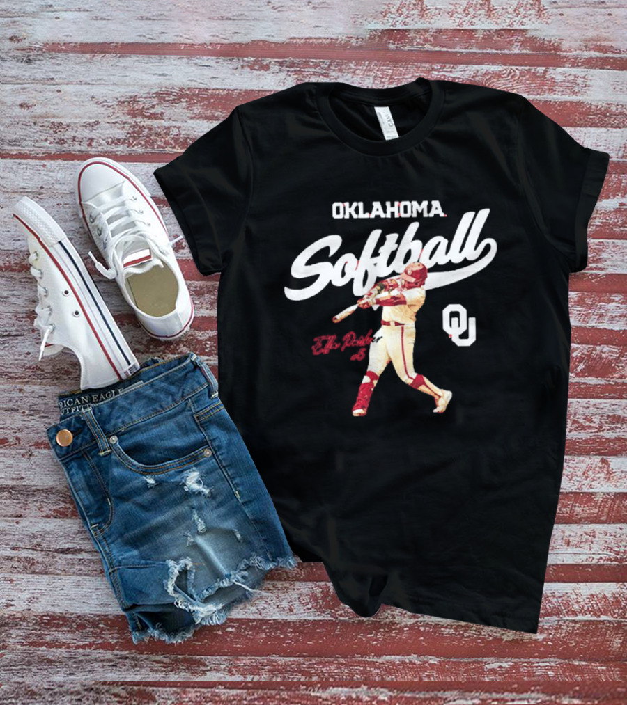 Oklahoma Softball Ella Parker 5 Sooners NCAA Player Action T-Shirt