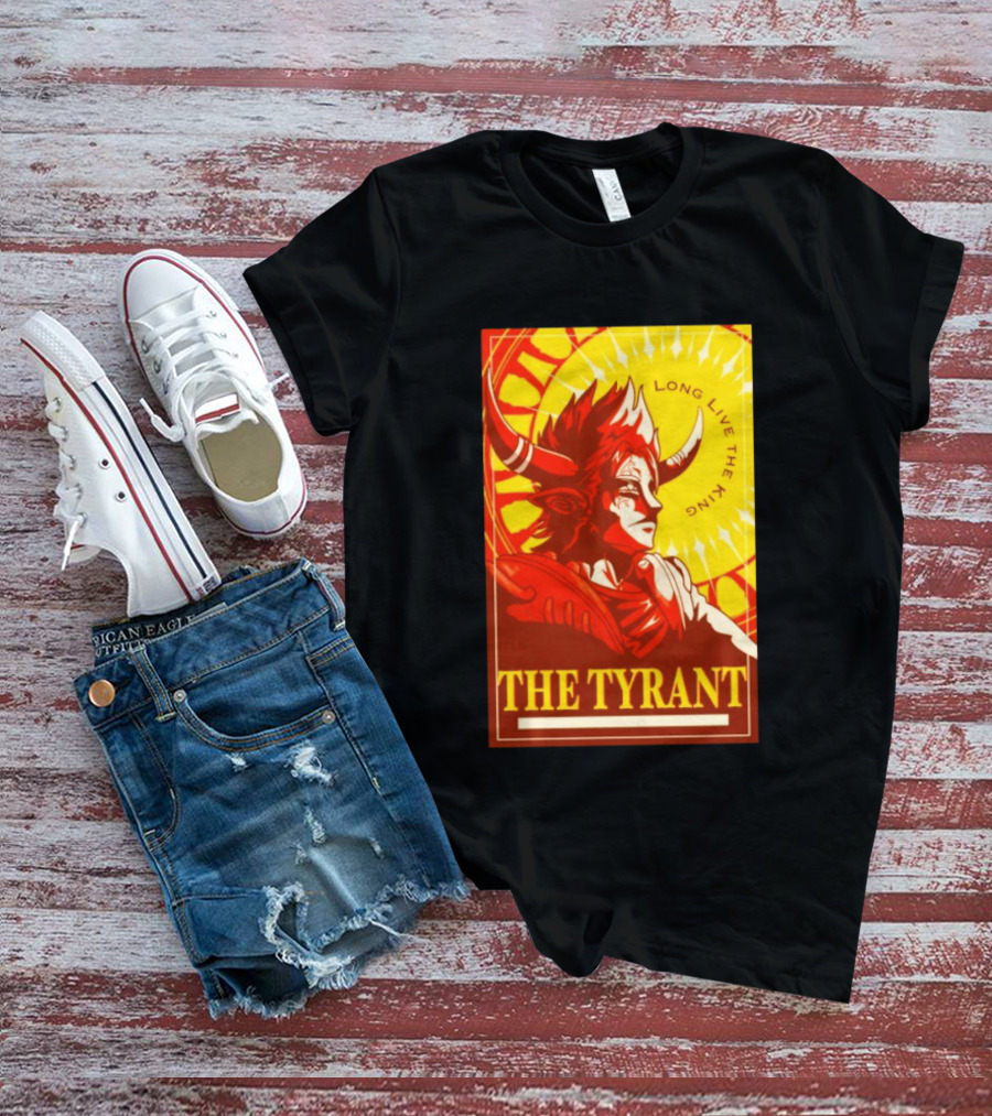 The Tyrant Long Live The King Anime Warrior With Horns Royal Sunburst T-Shirt
