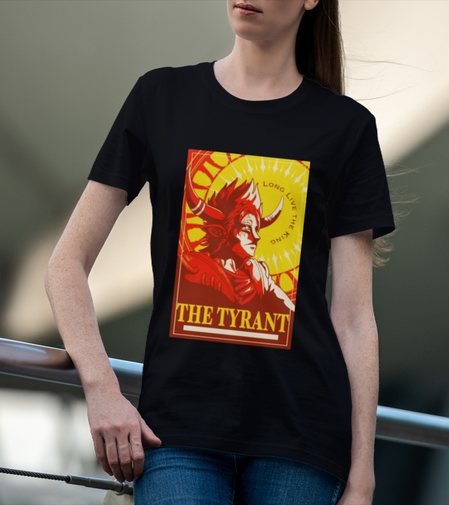 The Tyrant Long Live The King Anime Warrior With Horns Royal Sunburst T-Shirt