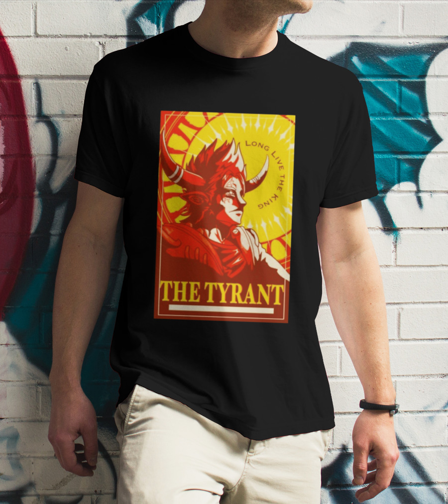 The Tyrant Long Live The King Anime Warrior With Horns Royal Sunburst T-Shirt