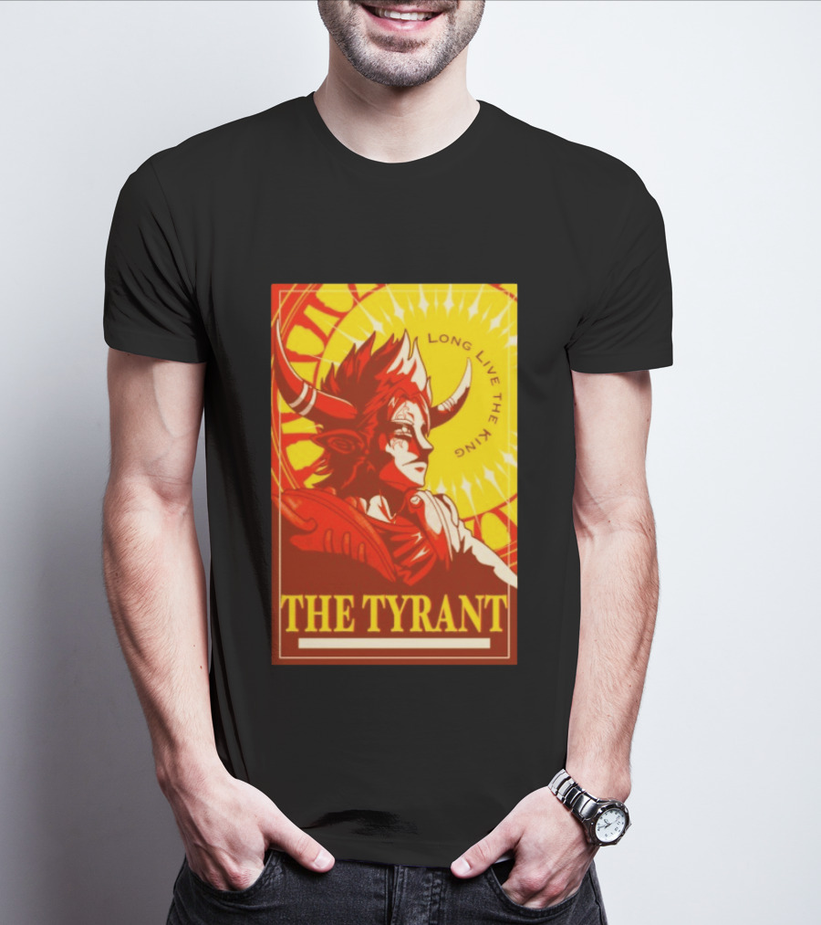 The Tyrant Long Live The King Anime Warrior With Horns Royal Sunburst T-Shirt