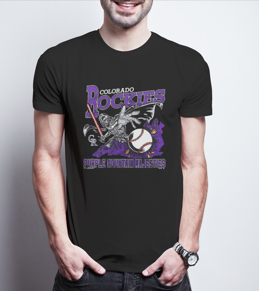 Colorado Rockies Purple Mountain Majesties Star Wars Baseball T-Shirt