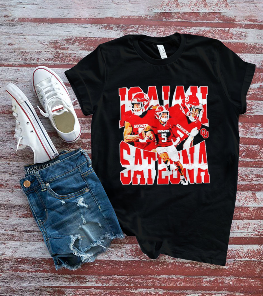 Isaiah Sategna Oklahoma Sooners 3 NCAA Football Collage T-Shirt