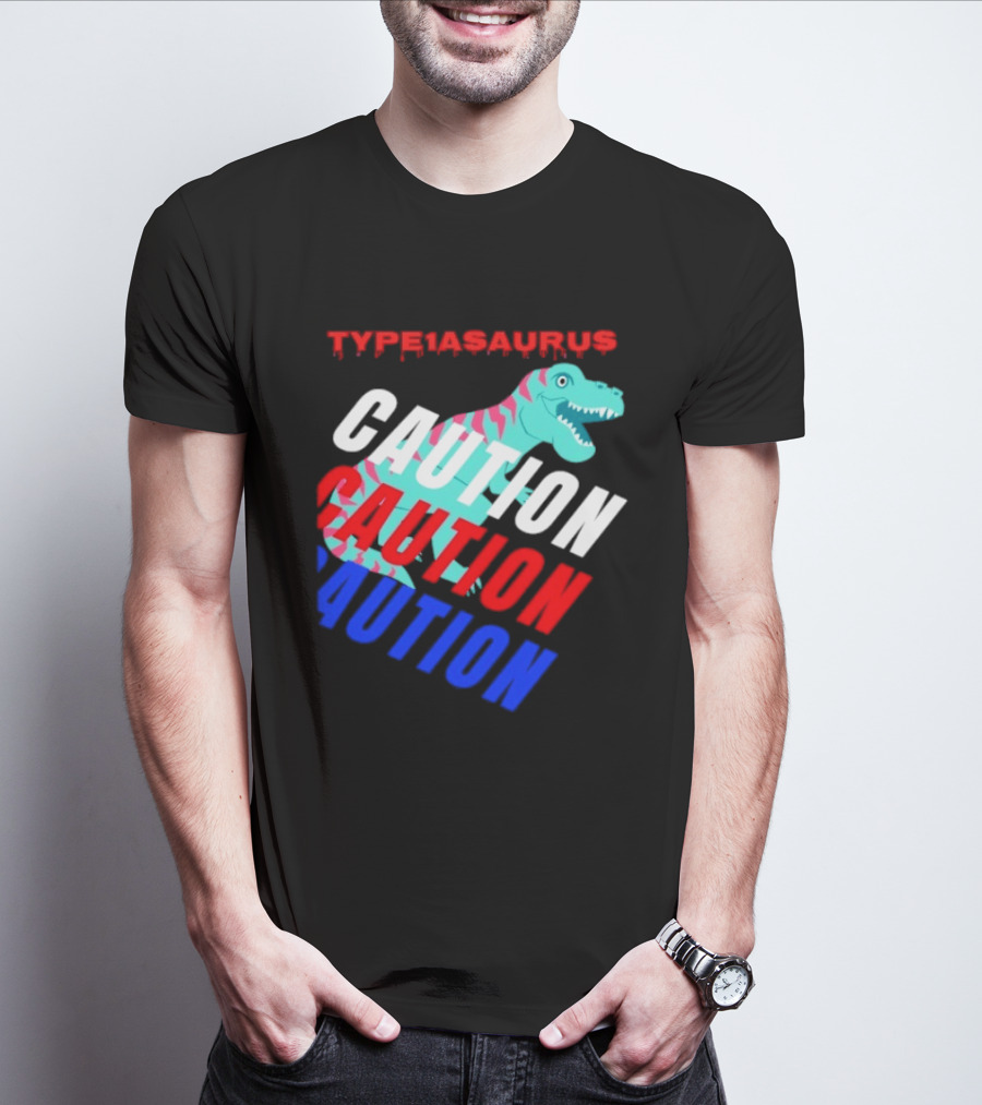 CAUTION Type1asaurus Dinosaur Warning T-Shirt