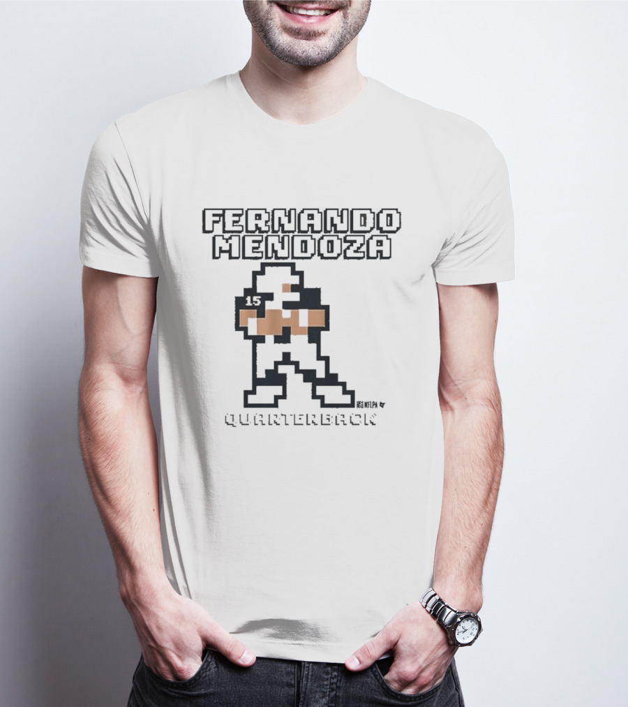 Fernando Mendoza 8 Bit Quarterback Pixels 15 T-Shirt