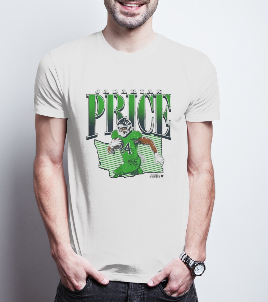 Jadarian Price 24 Green Football Graphic Remix T-Shirt