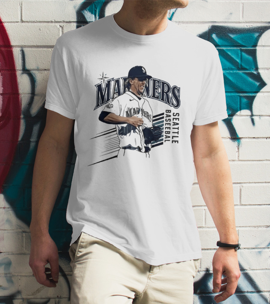 Seattle Mariners Logan Gilbert Pitcher Catches Ball Baseball T-Shirt