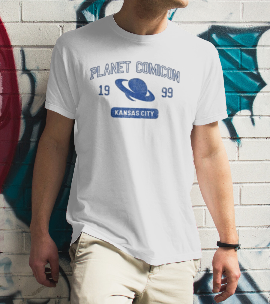 Planet Comicon Kansas City 1999 Collegiate Theme With Saturn T-Shirt