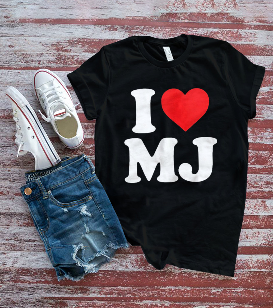 I Love MJ Red Heart T-Shirt