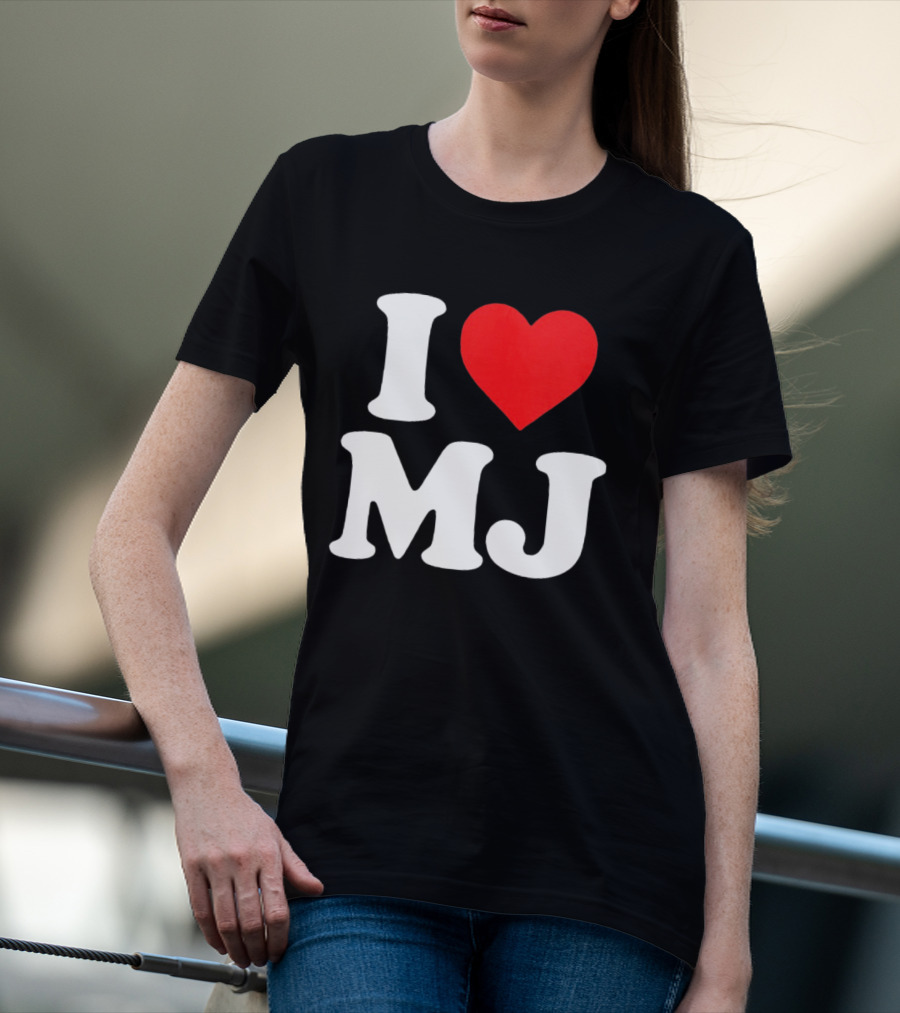 I Love MJ Red Heart T-Shirt
