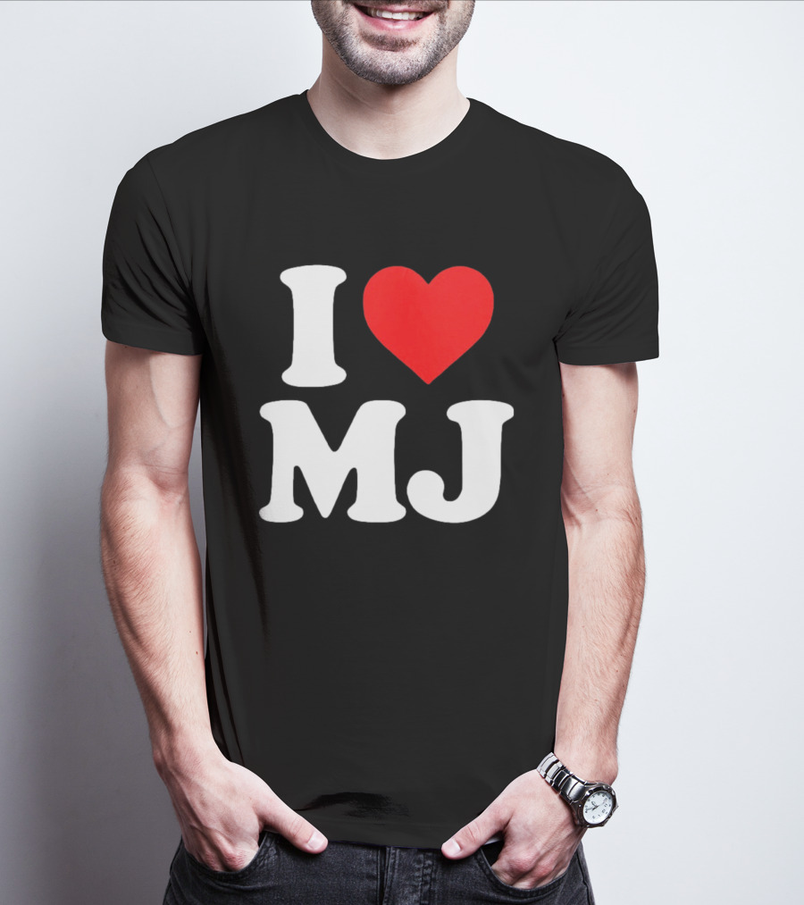 I Love MJ Red Heart T-Shirt