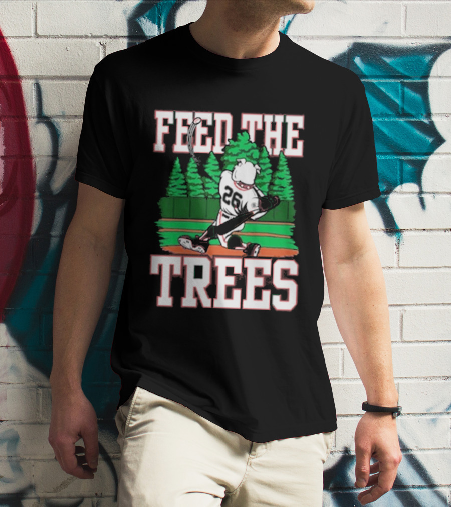 Feed The Trees Baseball Batter Forest Swing 28 T-Shirt