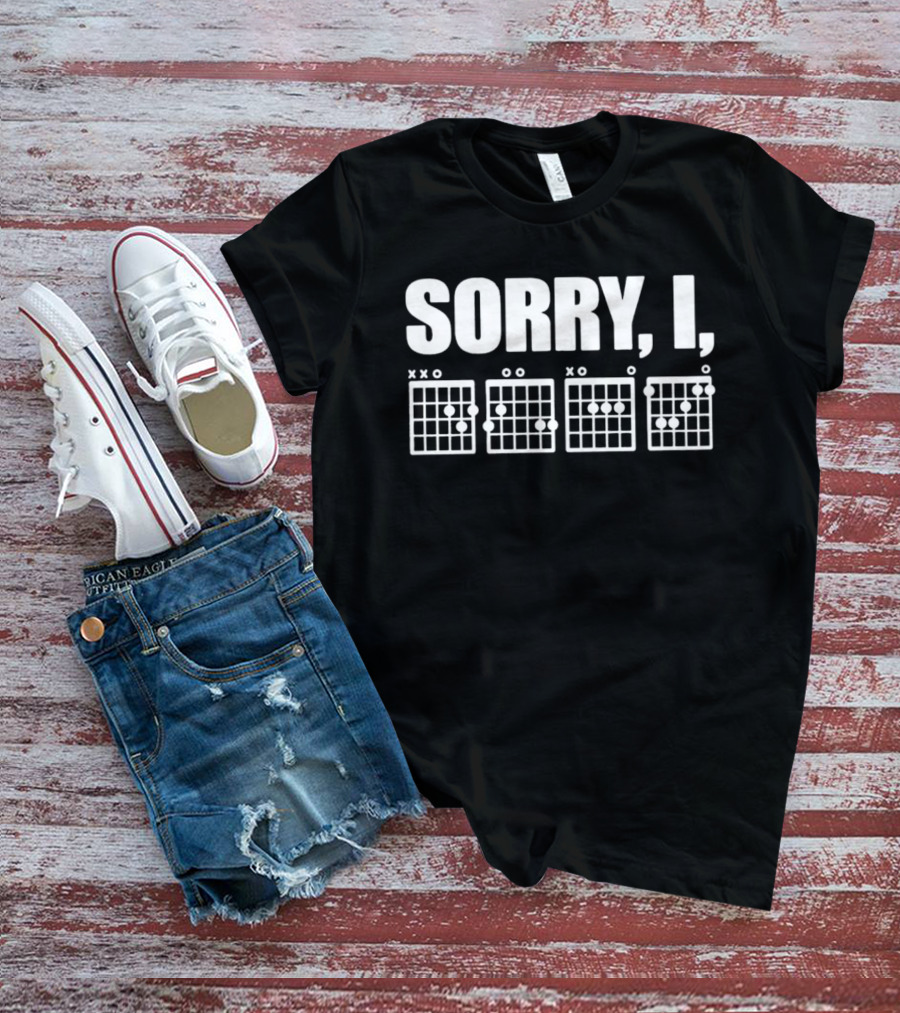 Sorry I DGAF Guitar Chord Charts Music Humor T-Shirt