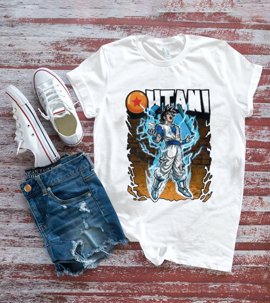 Ohtani Dragon Ball Z Power Up Saiyan Baseball Fusion T-Shirt