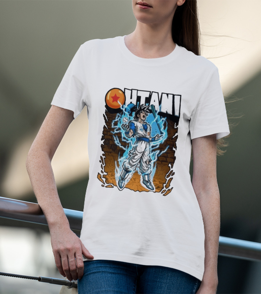 Ohtani Dragon Ball Z Power Up Saiyan Baseball Fusion T-Shirt