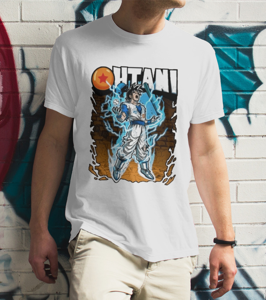 Ohtani Dragon Ball Z Power Up Saiyan Baseball Fusion T-Shirt
