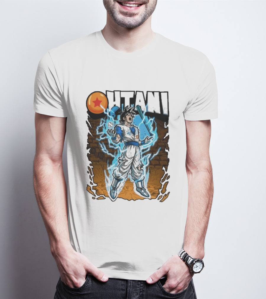 Ohtani Dragon Ball Z Power Up Saiyan Baseball Fusion T-Shirt