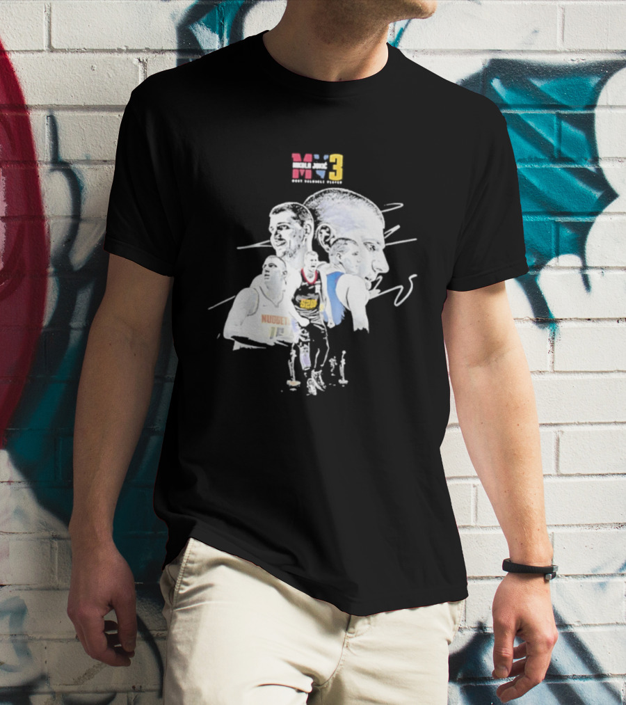 Denver Nuggets Nikola Jokic 3 MVP Basketball Art NBA 15 T-Shirt