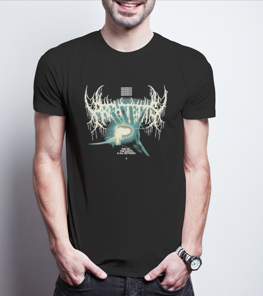 Architects The Earth The Sky And All Between Hand Unique Skull Wings T-Shirt