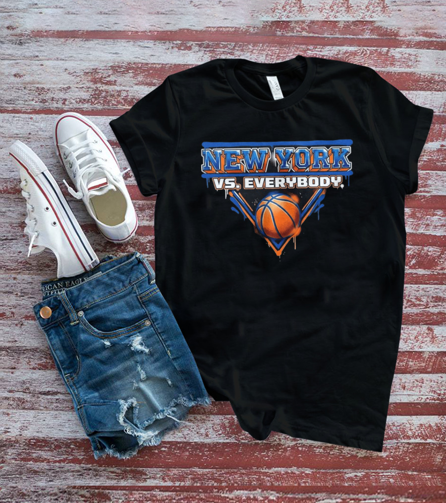 New York Vs Everybody Basketball Mets Fan T-Shirt