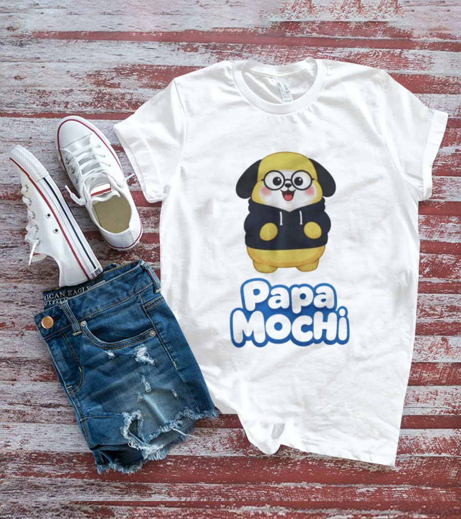 Papa Mochi Cute Character With Glasses T-Shirt