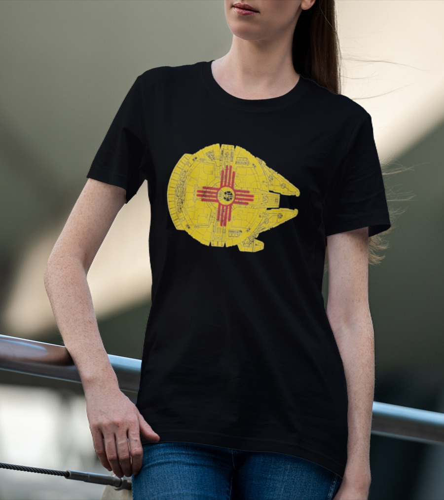 New Mexico Zia Symbol On Millennium Falcon Starship T-Shirt