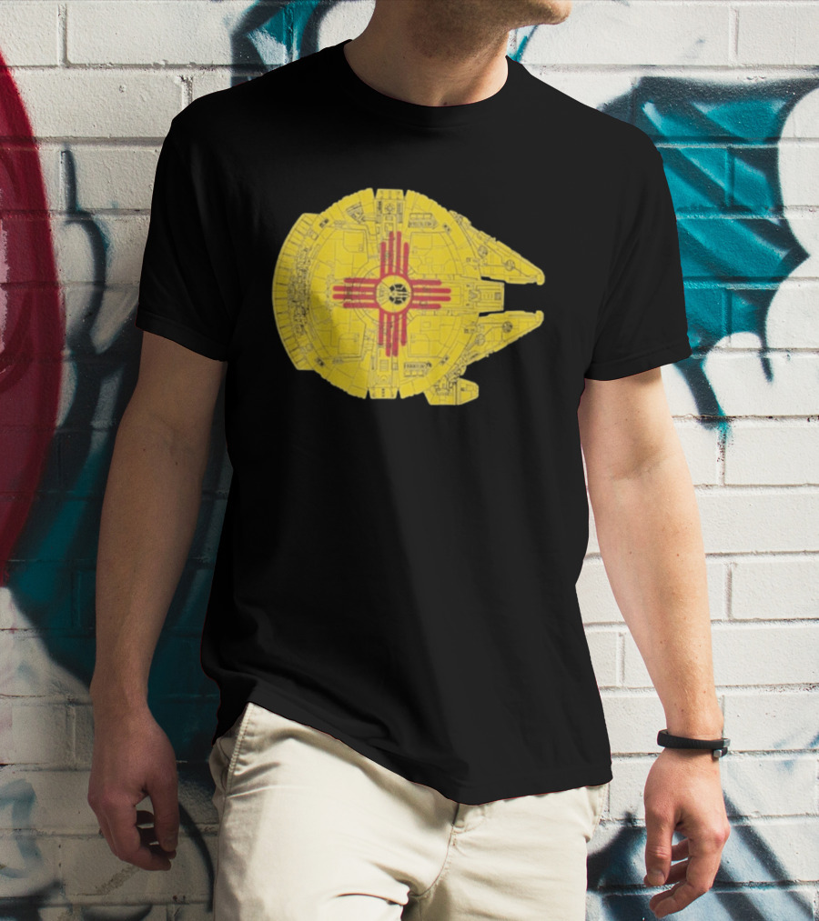 New Mexico Zia Symbol On Millennium Falcon Starship T-Shirt
