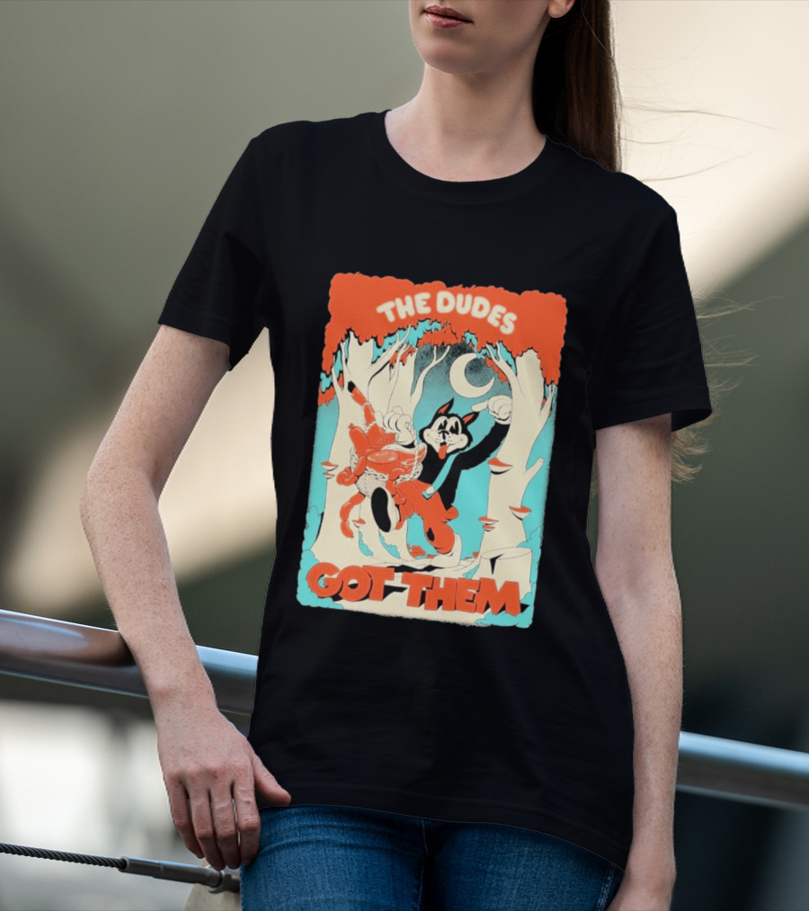 The Dudes Got Them Big Black Wolf In Forest Adventure T-Shirt