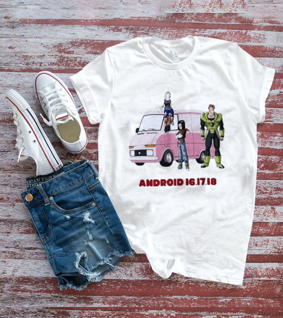 Dragon Ball Z Android 16 17 18 Pink Van Scene T-Shirt