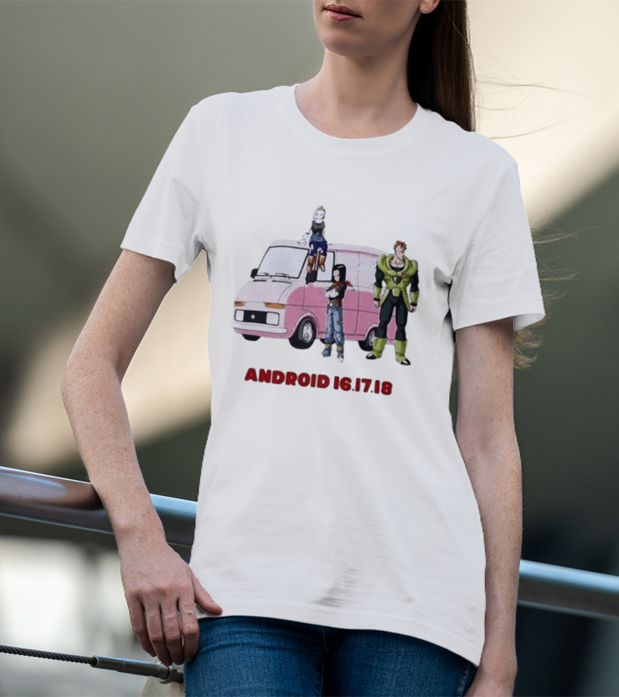 Dragon Ball Z Android 16 17 18 Pink Van Scene T-Shirt