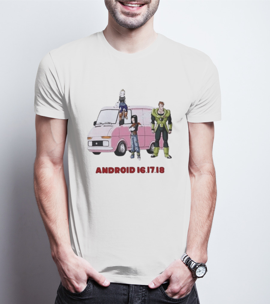 Dragon Ball Z Android 16 17 18 Pink Van Scene T-Shirt