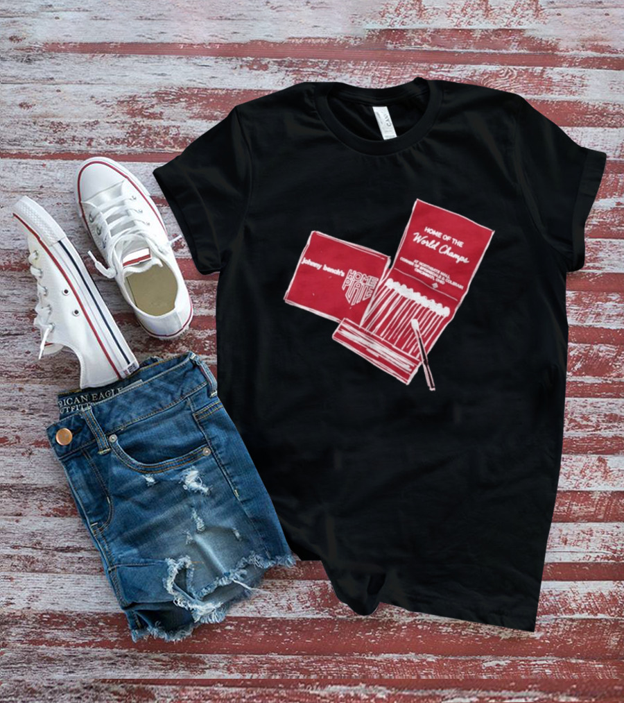 Johnny Bench Home Plate Matchbook Home Of The World Champs Crosley Field Cincinnati Ohio T-Shirt