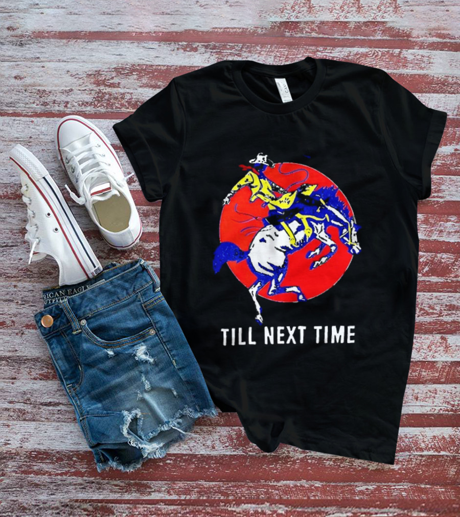 RJ Decker Till Next Time Rodeo Cowboy Riding Horse Iconic Red T-Shirt