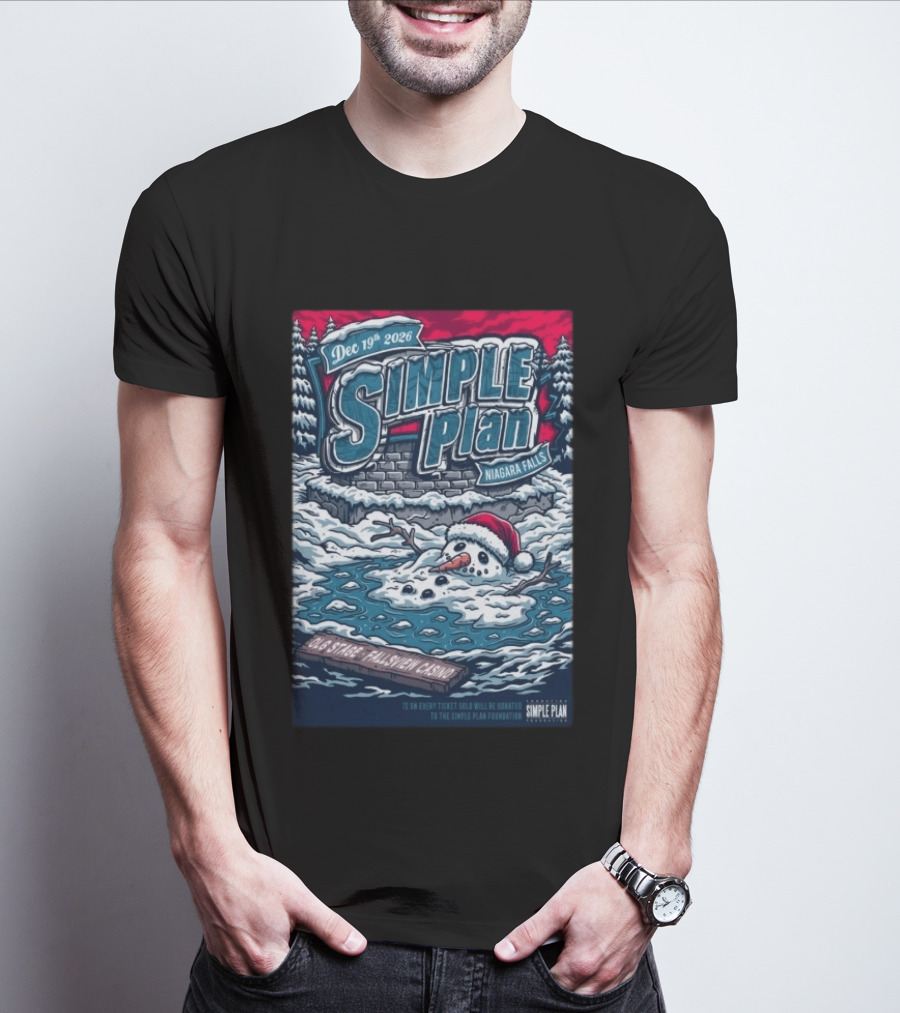 Dec 19 2026 Simple Plan Niagara Falls Frosted Holiday Show T-Shirt
