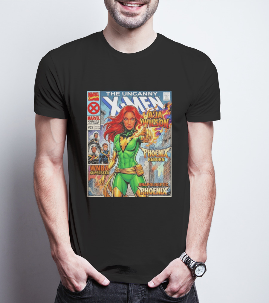 The Uncanny X Men A'Ja Wilson Phoenix Reborn WNBA Superstar Unapologetic Phoenix Comic T-Shirt