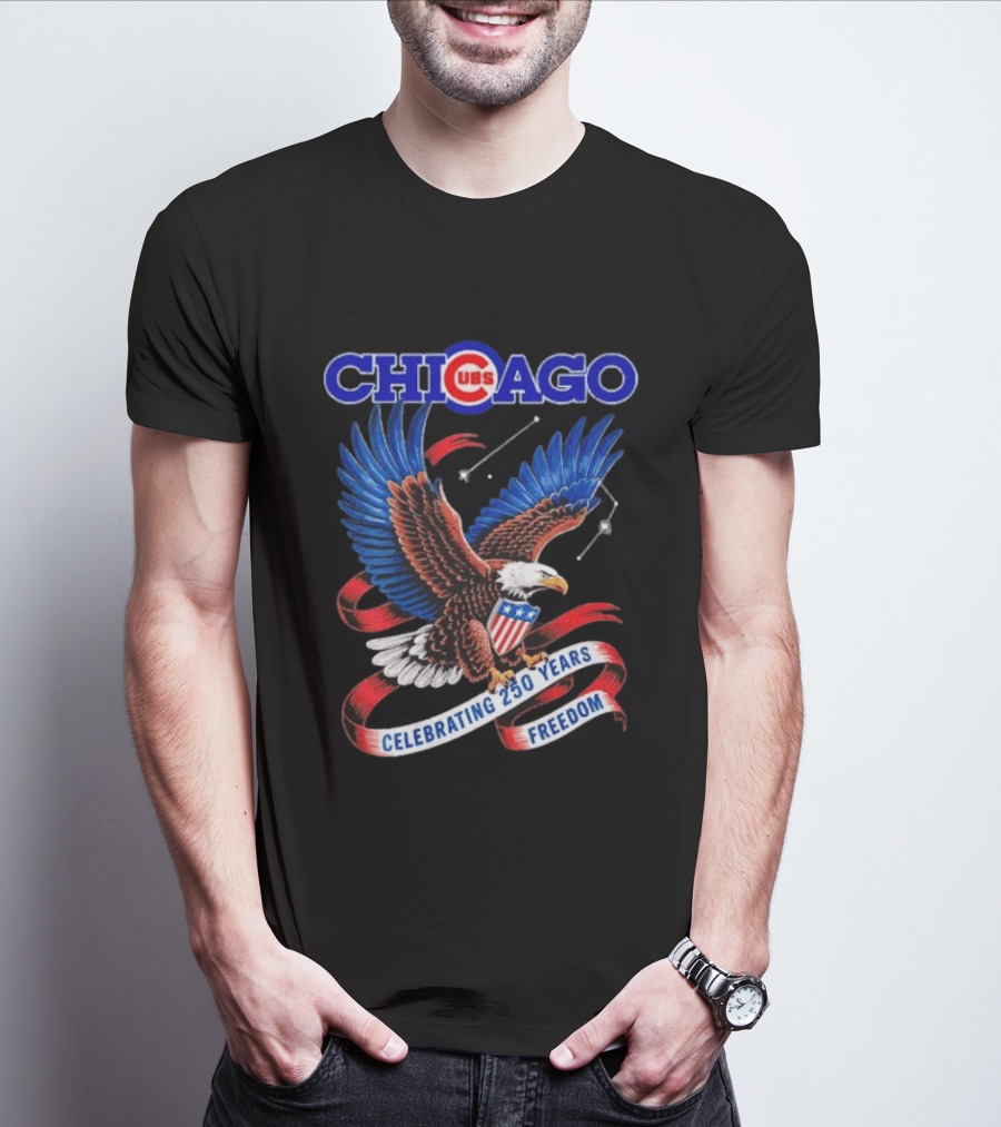 Chicago Cubs Bald Eagle Celebrating 250 Years Freedom T-Shirt
