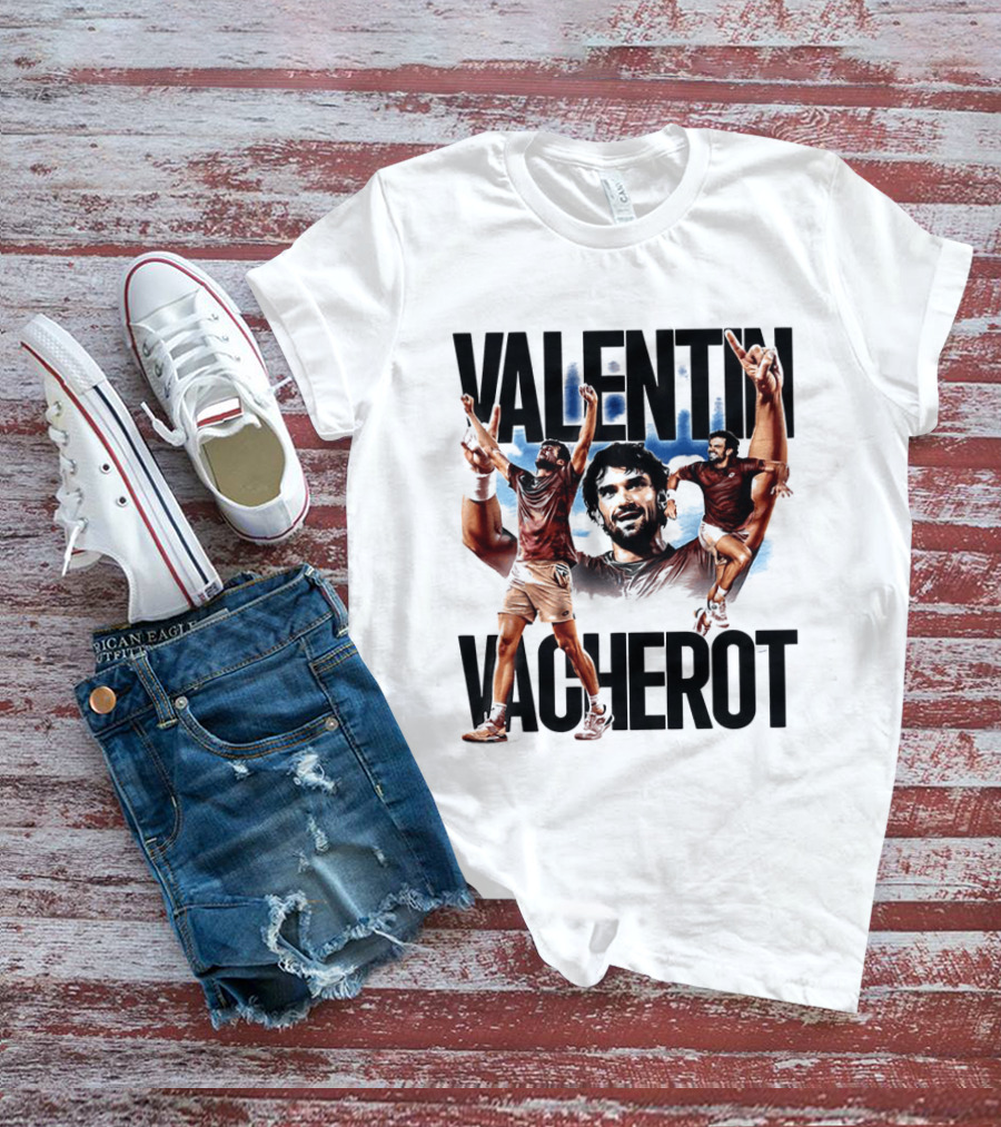 Valentin Vacherot Tennis Player Action Pose Montage T-Shirt