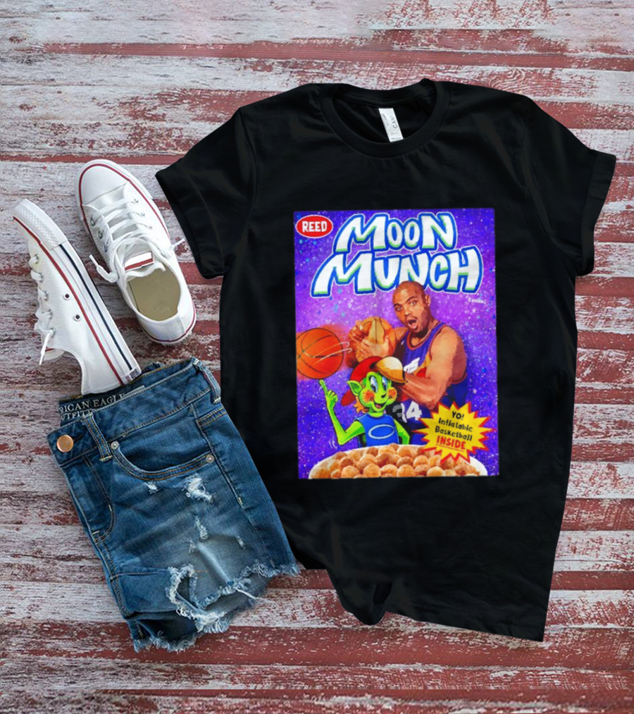 Reed Moon Munch Basketball Cereal Charles Barkley Phoenix Suns Magic T-Shirt