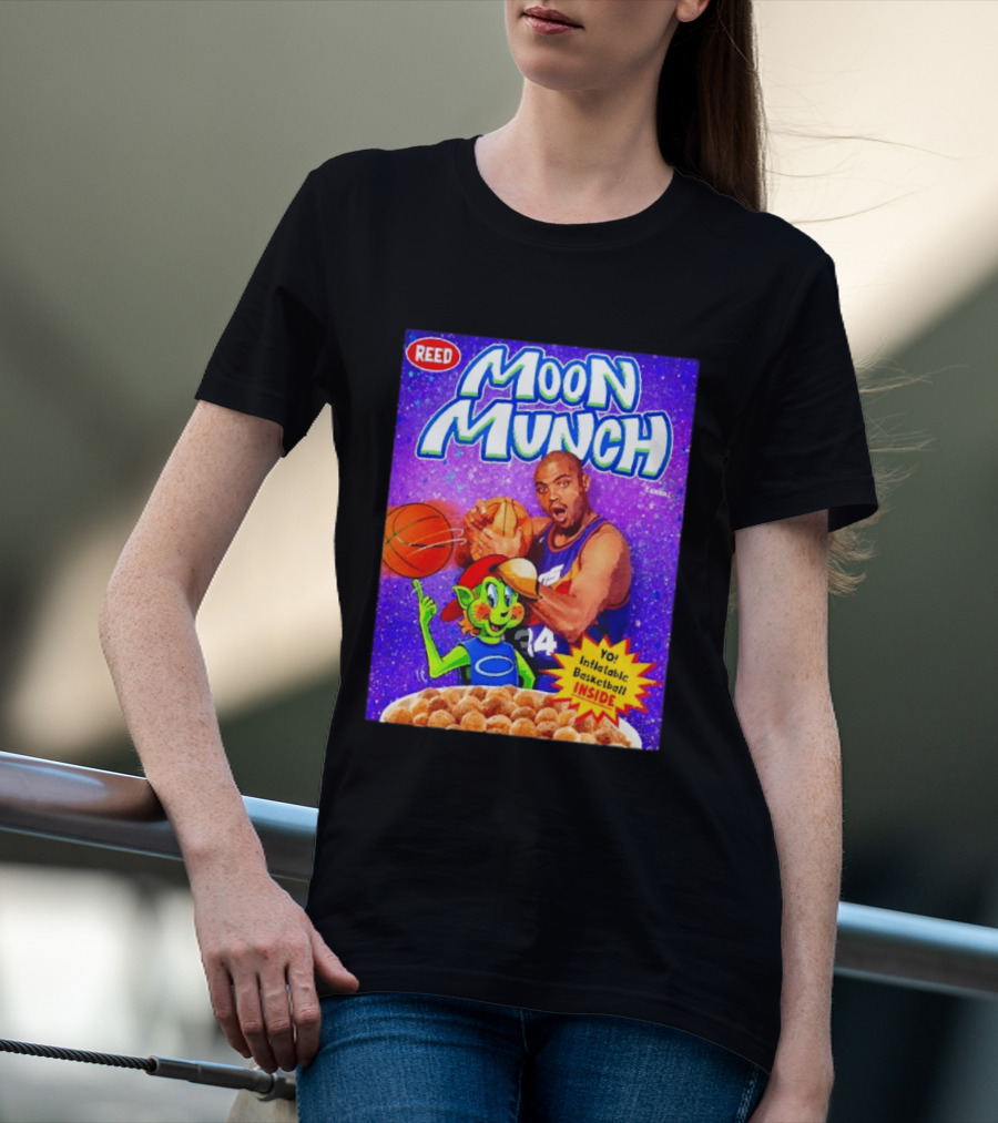 Reed Moon Munch Basketball Cereal Charles Barkley Phoenix Suns Magic T-Shirt