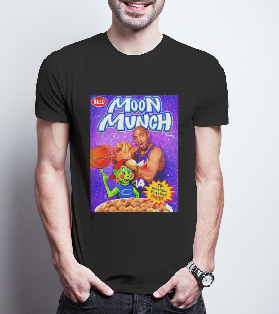 Reed Moon Munch Basketball Cereal Charles Barkley Phoenix Suns Magic T-Shirt